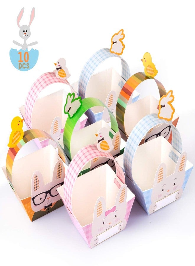 Naler 12 Packs Easter Bunny Party Paper Baskets Assorted Colored Small Easter Cases Stuffers Treat Boxes for Egg Hunt Spring Party Favors Activities Games Rewards Spring Crafts - Image 1